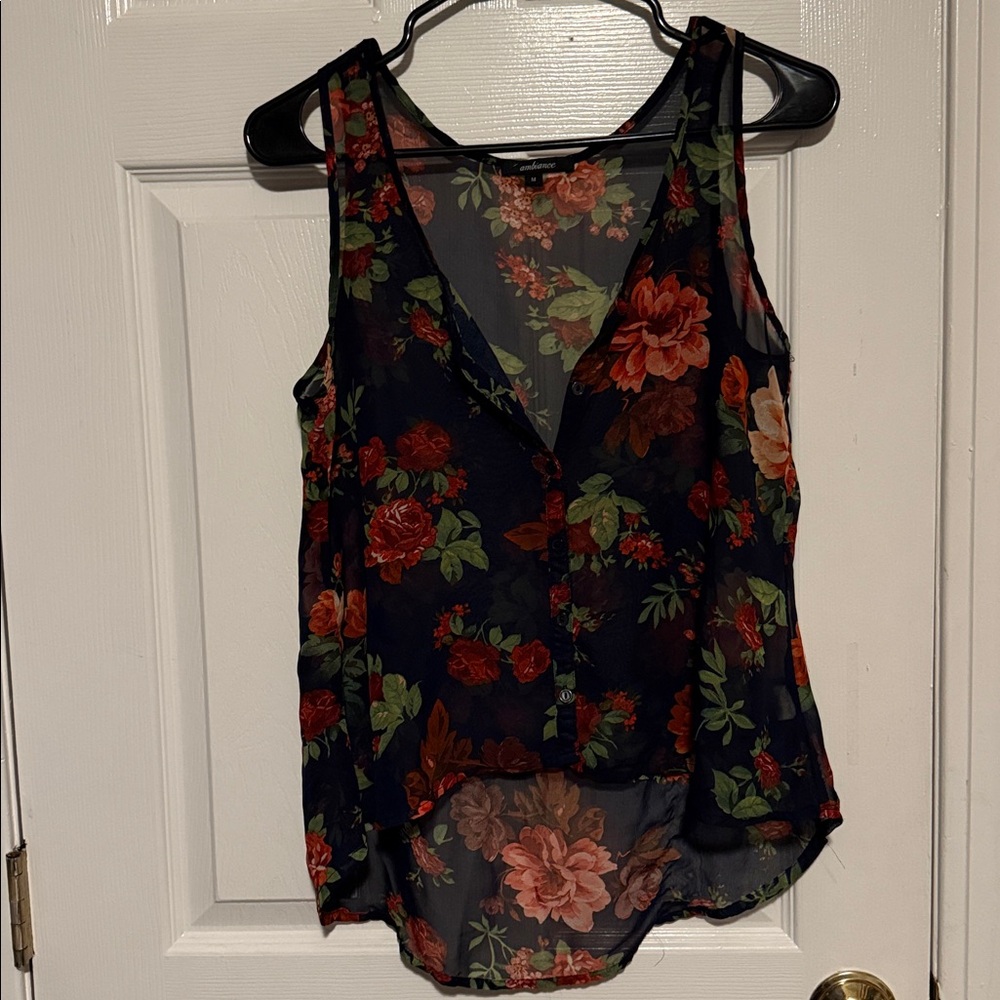 Ambiance Floral Sleeveless Blouse